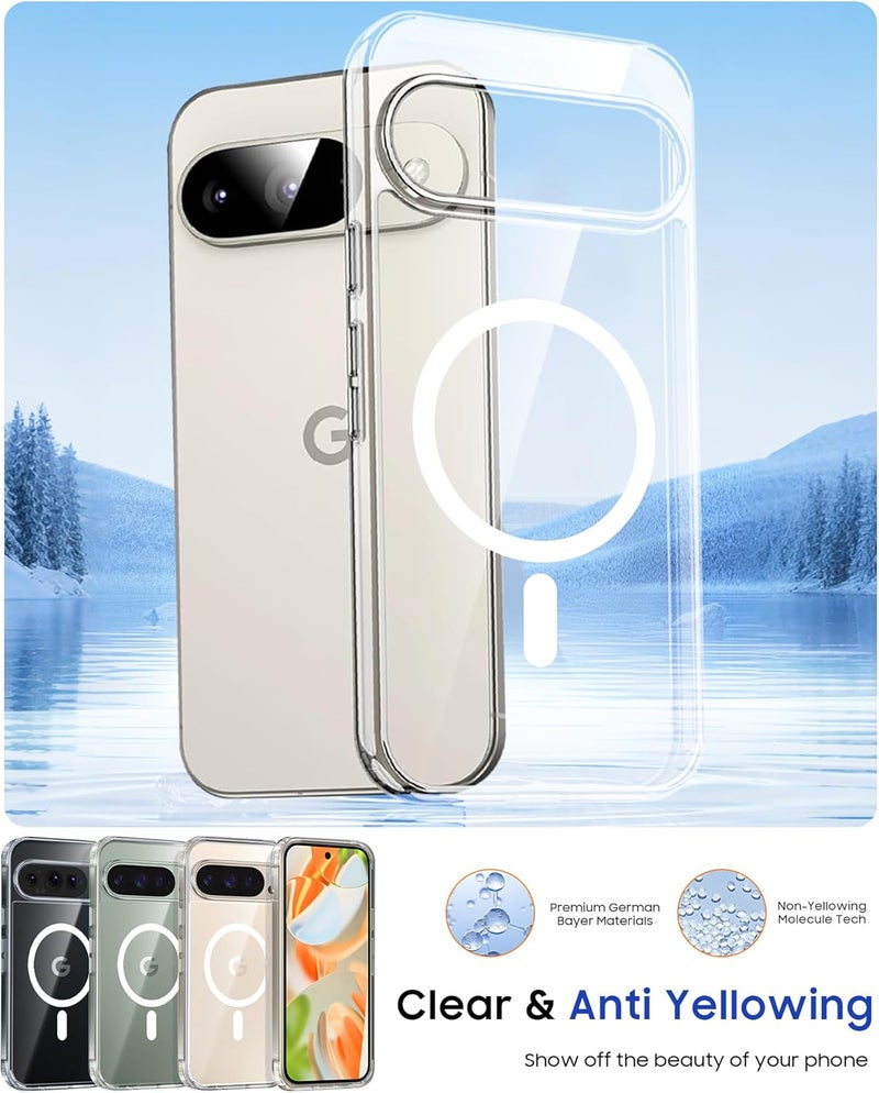 oupeigar Oupeiger for Google Pixel 9/9 Pro/10/10 Pro Transparent Case [Anti-Yellowing][Wireless Charging] Ultra Thin Shockproof Full Body Protection Case for Pixel 9/9 Pro/10/10 Pro-Clear - Image 5